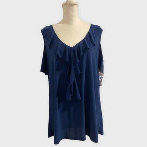 NWT Bleecker & McDougal Cold-Shoulder V-neck, XL